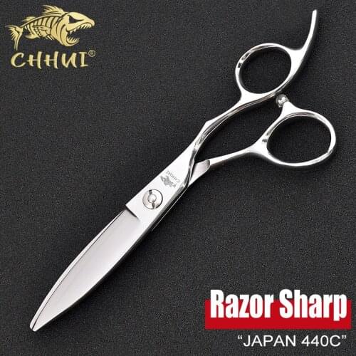 Japan 440C 6.0 Inch Wide Blade Shears Hair Scissors Professional haircut Hairdressing Cutting Barber Scissors Tool Salon