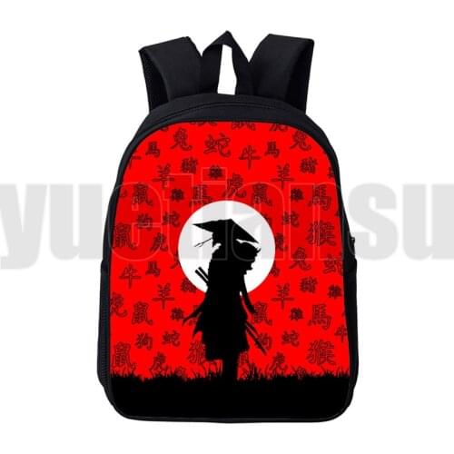 Japan Samurai Backpack Anime Trendy 3D Heroes Backpack 12/16 Inch Bushido Samurai Children Schoolbags for Teenager Mochila