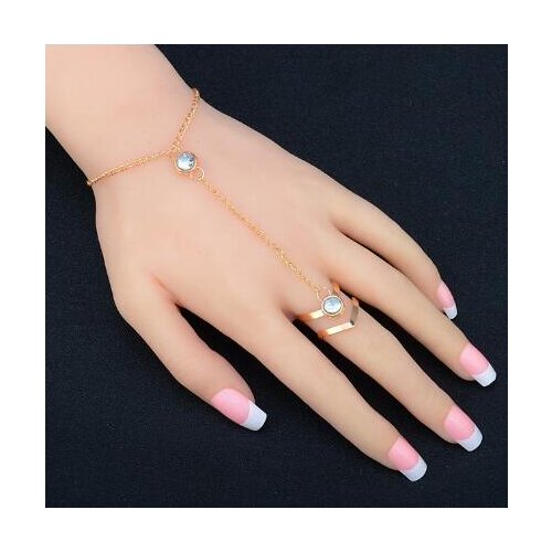 Womens Cubic Zirconia Ring Bracelet / Slave bracelet Tassel Slaves Of Gold Ladies Fashion Rhinestone Bracelet Jewelry Gold For