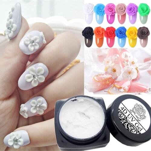 12 Colors 3D Sculpture Carved Gel Nail UV Gel Varnish 5ml Modelling Decoration Color Painting Adornment Tool Gel Nail Decoration