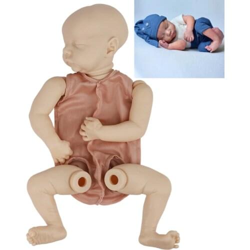 20inch Sleeping Baby Vinyl Reborn Baby Cloth Body Doll DIY Soft Realistic Doll Unpainted Unfinished Doll Part DIY Blank Doll Kit