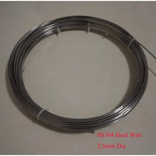 2.5mm Dia Hard Condition SS304 Stainless Steel Wire Industry DIY Material,about 15 meters