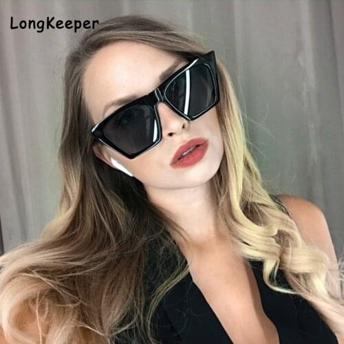 2020 Fashion Square Cat Eye Sunglasses Women Brand Design Clear Lens Leopard Sun Glasses Summer Style Vintage Black Shades UV400