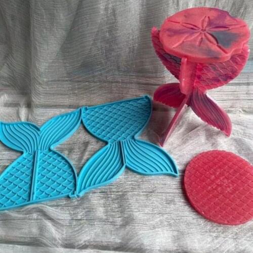 3D Fishtail Rack Bracket Epoxy Resin Mold Fish Scale Flower Coaster Tray Silicone Mould DIY Crafts Ornaments Home Decorations Ca