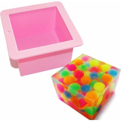 500ml Large Cube Silicone Handmade Soap Mold Straight Quadrel 9.5*9.5*6.5cm Silicone Bakeware Bread Moulds Kitchen Accessories