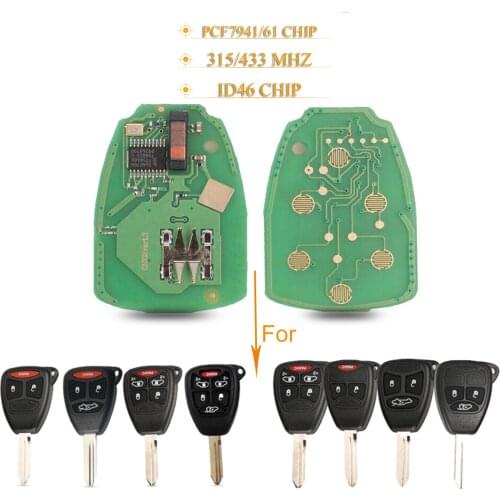 Kutery 6 Buttons Remote Car Key Circuit Board 315/433Mhz For Jeep Commander Patriot Compass Grand Cherokee Liberty Wrangler