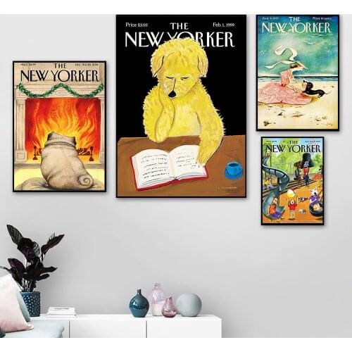 Abstraction New Yorker Magazines Canvas Painting Wall Art Nordic Posters and Prints Wall Pictures for Living Room Decoration