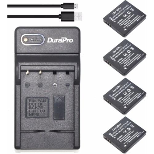 4pc DMW-BCF10 DMW BCF10 BCF10E Rechargeable Li-ion Battery + USB Charger for Panasonic LUMIX GF5 GF6 GX7 LX100 GX80 GX85 D-Lux