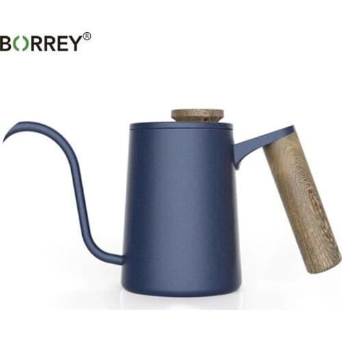 BORREY 350/600Ml Stainless Steel Coffee Pot Home Coffee Pot Brewers Hand-Made Coffee Maker Narrow Mouth Long Mouth Coffee Kettle