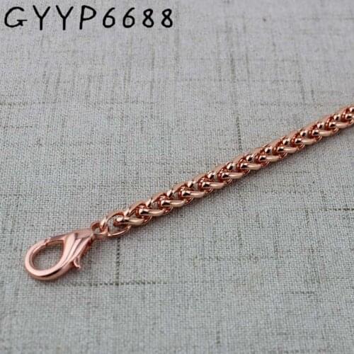 6mm Rose gold chain bags purses strap accessory factory quality plating cover wholesale leather shoulder strap