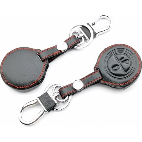For Mitsubishi Colt Warior Carisma Spacestar Praise Leather Key Car Key Chain Case Cover 2 Button Protect Shell