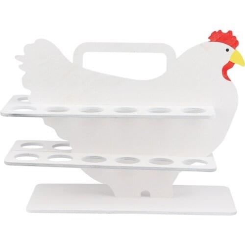 Wooden Egg Storage Rack Easy To Assemble Countertop Egg Rack Kitchen Creative Storage Organizer Portable Hen Cookware