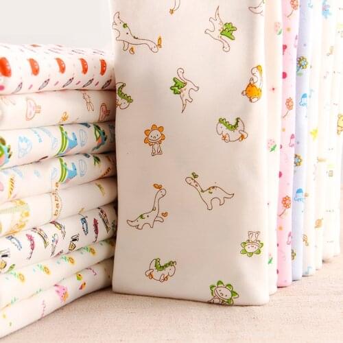 Baby Fabric Knit Jersey Print Fabric Sewing Material For Childrens Garment 50*40cm Or 50*95cm TJ0076