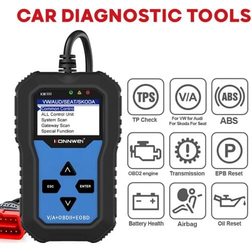 KONNWEI KW350 OBD2 Diagnostic Scanner for Car VAG VW Audi ABS Airbag Reset Oil Service Light EPB Diagnostic Tool Better VAG COM