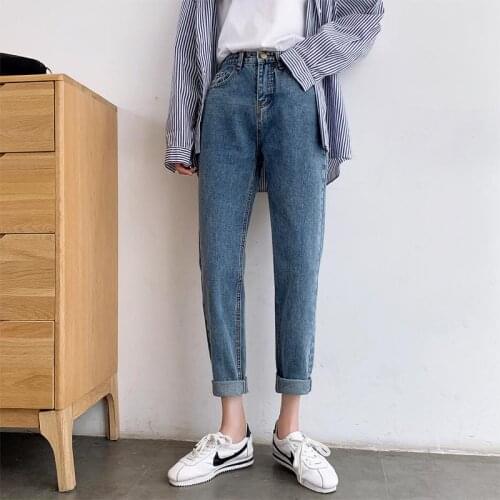 Jeans Woman High Waist Plus Velvet Jeans Harem Denim Pants Ladies Winter High Waist Womens Denim Joggers womenswear