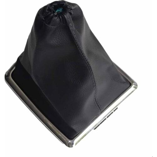 Chrome & Leather Car Shift Gear Knob Lever Gaitor Boot Cover For Ford Focus 2 MK2 (05-11) Fiesta Kuga C-Max (08-12)