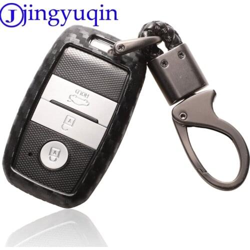 Jingyuqin 10p Carbon For Kia Ceed Rio Sportage R K3 K4 K5 Ceed Sorento Cerato Optima 2015 2016 2017 2018 Car Key Case Cover
