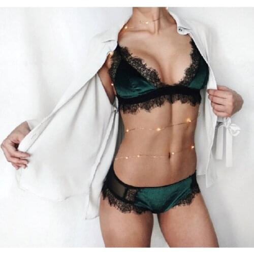 Women Sexy Lace Eyelash Bra Set Push Up Bra Lingerie girls Lace Underwear bra Plus size Thin Wire Free Bra And Panties Set BS69