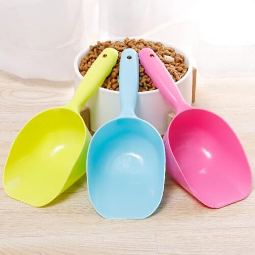 Pet Feeding Shovel Cat Food Scoop Solid Color Dog Food Spoon Large Capacity Thickening Dog Food Scoop Plastic Shovel Pet Feeder
