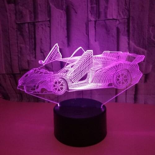 Creative Sports Car 3d Small Table Lamp Advertising Creative Gift 3d Visual Desk Lamp Colorful Touch Switch Desktop Nightlight