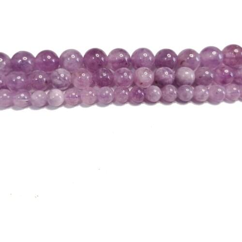 Wholesale Light Purple Chalcedony Jades Round Natural Stone Beads For Jewelry Making DIY Bracelet Necklace 6/8/10MM Strand 15