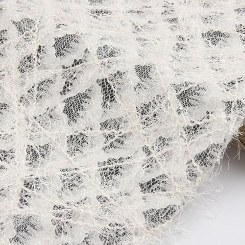 White Feather Pattern Lace Cloth Embroidered Womens Summer Cotton Cloth Hollow Lace Fabric Photo Props ClothPhoto Props