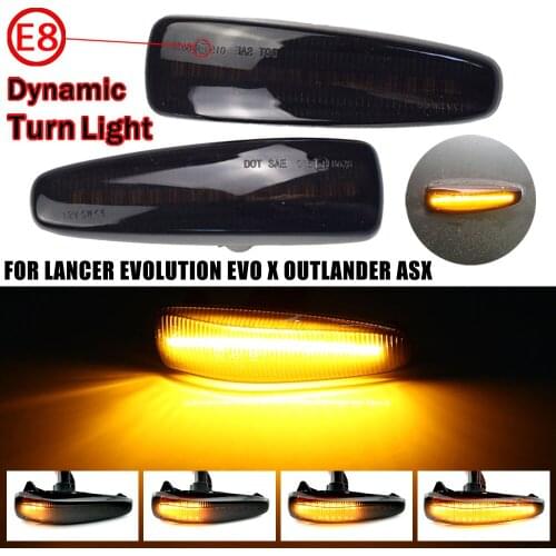 2pcs Dynamic LED Side Marker Lights Flowing Turn Signal Light Blinker For Mitsubishi ASX 2011 2012 Pre-facelift model