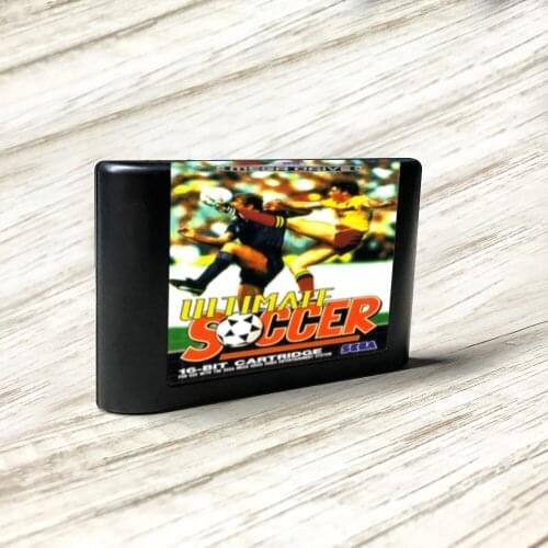 Ultimate Soccer - EUR Label Flashkit MD Electroless Gold PCB Card for Sega Genesis Megadrive Video Game Console