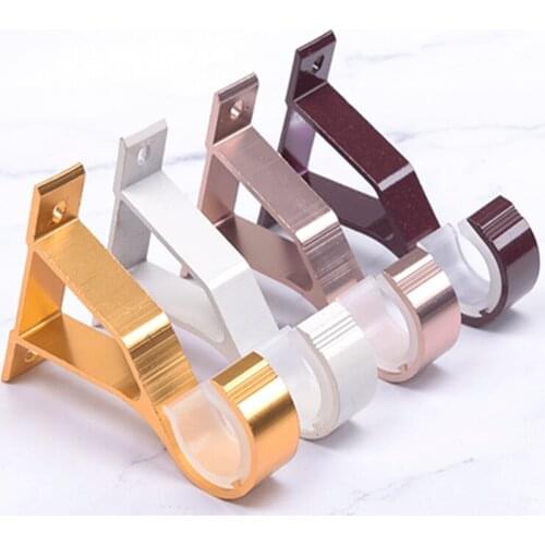 New Multicolor Aluminum alloy Curtain Rod Pole Holder Wall Mounted Bracket Base Decor Curtain Decorative Accessory