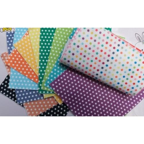 YY DIY New Soft 18 Candy Color Dot Printed Quality Soft Nonwoven Felt Fbric 16x16cm, Fieltro feltro