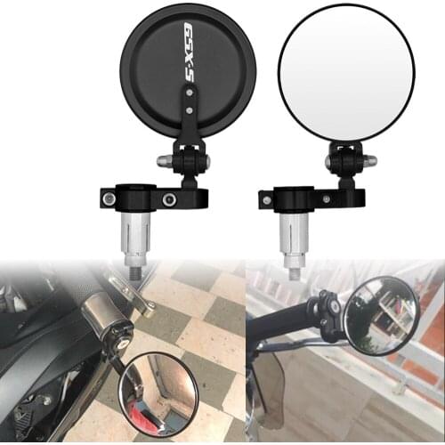 For SUZUKI GSXS750 GSXS1000 GSXS1000F GSXS 750 1000 Motorcycle 3" Round 7/8 Handle Bar End Rearview Mirrors Inceased Vision Side