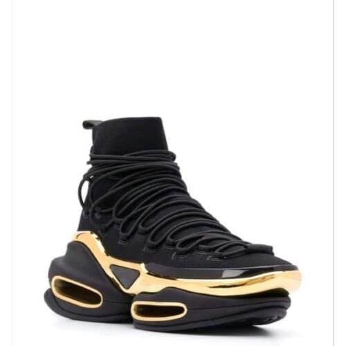 2021 Designer Front Straps Stitching Sock-Style Short Boots Pointed-Toe Lycra Leather Sneakers Womens Rear Loop Vulcanize Shoes