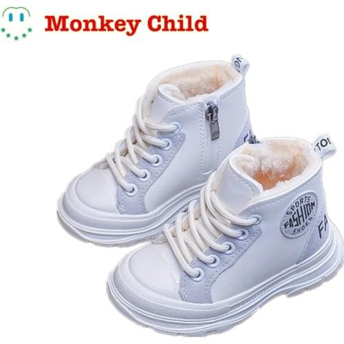 Winter Children Snow boots Boy Girls Cotton-padded shoes Martin boots Flocking Keep warm Boy Girls New style 2021 Cotton boots