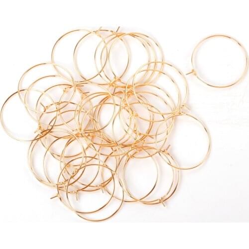 ASON 100pcs/lot Gold/Silver Color Big Circle Earring Hoops Stainless Steel Earring Clasps Metal Ring for Jewelry Making Supplies