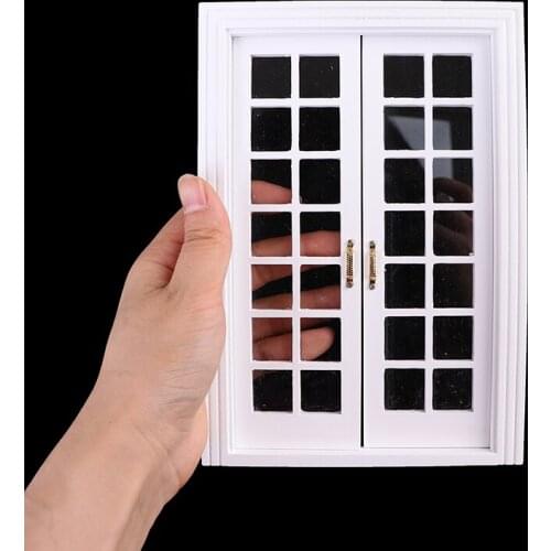 1:12 Dollhouse Miniature Pure White 28 Grids Door Window Dolls House Living Room Kitchen Furniture Toy