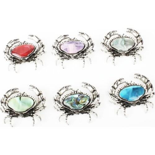 1pc Natural Abalone Shell Crab-shaped Small Brooch Charm Women Reflective Jewelry Making DIY Accessories Also Ues for Pendant