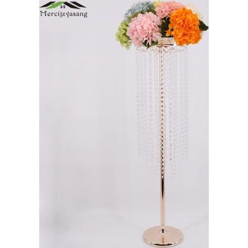 10Pcs/Lot Flower Vases Floor Crystal Vase Plant Floral Holder Flower Pot Road Lead for Home/Wedding Corridor Decoration G160