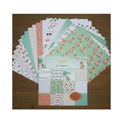 12inch 24sheets Birthday Party Scrapbooking Pads Paper Origami Background Paper DIY children Birthday gift wrapping Home deco