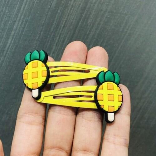 2Pcs/Set Ice Cream Cake Popsicle Pineapple Hairpins For Girls Headwear Sweet Hair Clips Barrettes Kids Fashion Hair Accessories