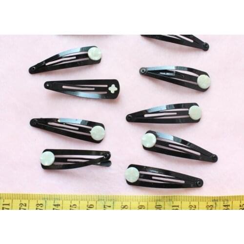 220pcs 50mm(2inch) Hair Snap Clips with 8mm pads -Black painted