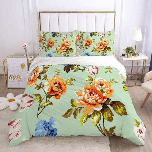 3D Bedding Sets Quilt Covers Pillow Shams Duvet Cover Sets Bedclothes Bed Linens King Queen Full Simple Flower Home Textile