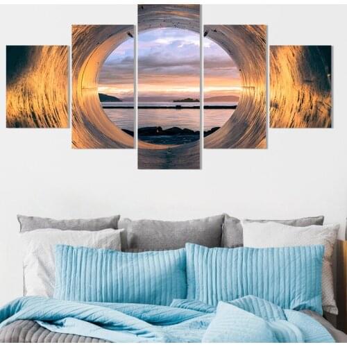 5 Panel Tube Sunset Ocean View Diy Diamond Painting Full Square Round Drill Diamond Embroidery Sale mosaic handmade Home Decor
