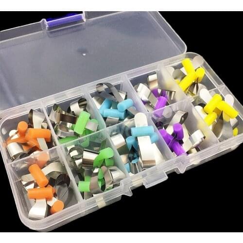 50/20Pcs Dental Twin Anterior Matrices Orthodontic Sectional Contoured Metal Matrice Polyester Matrice Dentist Matrix Material