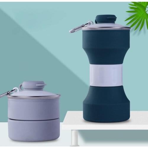 650ml Portable Folding Water Bottle Cup Collapsible Sports Bottles Drinking Cup Outdoor Gym Waterbottle Drink Bottle botella