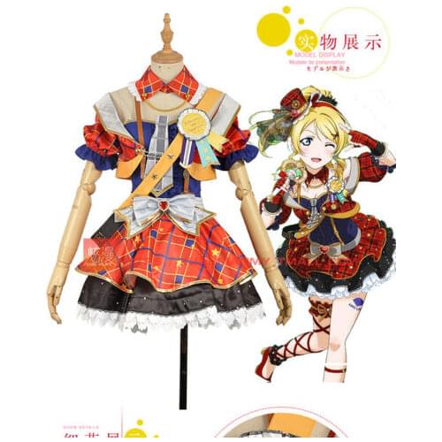 Anime Costume Love Live Eli Ayase Idol Cosplay Costume Lolita Pink Dress Stage Clothing A