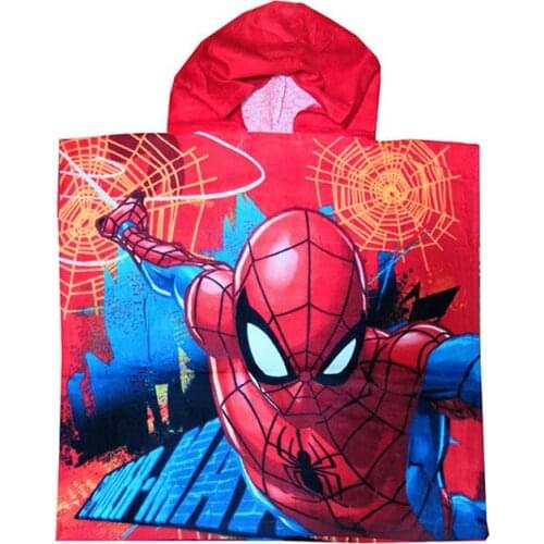 Disney Cartoon Mickey Mouse Spiderman Frozen Elsa Anna Cars 100% cotton bath towel baby boy girl beach towel cloak towel gifts