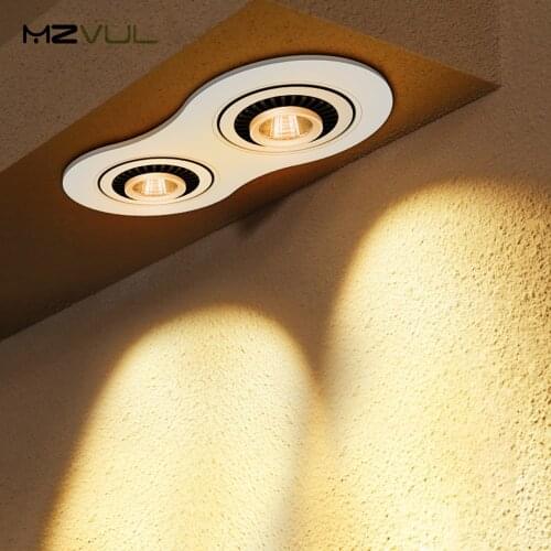 Dimmable Led Spot Downlight Recessed Ceiling Led Lamp Single/Double Head 7W 10W AC110V 220V Angle Adjust Lighting For Room Store