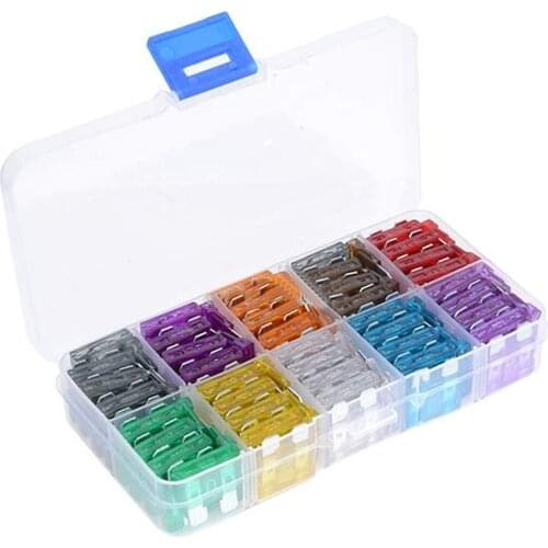 EE support 100pc 5 7.5 10 15 20 25 Automobiles Blade Fuse Assortment Set Auto Car Truck ATM With Box