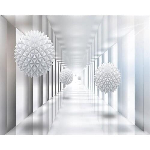 Beibehang photo wallpaper 3d stereo building space polygonal ball TV living room bedroom background wallpaper for walls 3 d