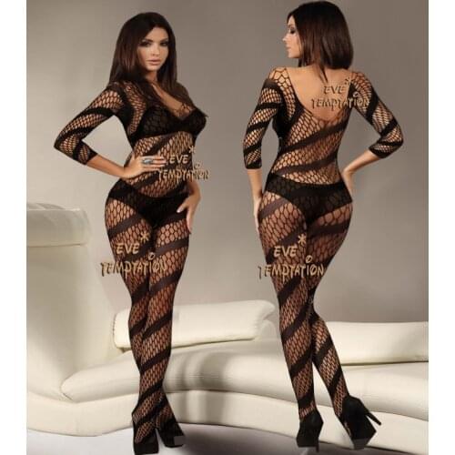 HOT Sexy crochet Fish Net Bodystockings Lingerie Babydoll Underwear notte Intimo Translucent Chemises Teddies Bodysuits W289